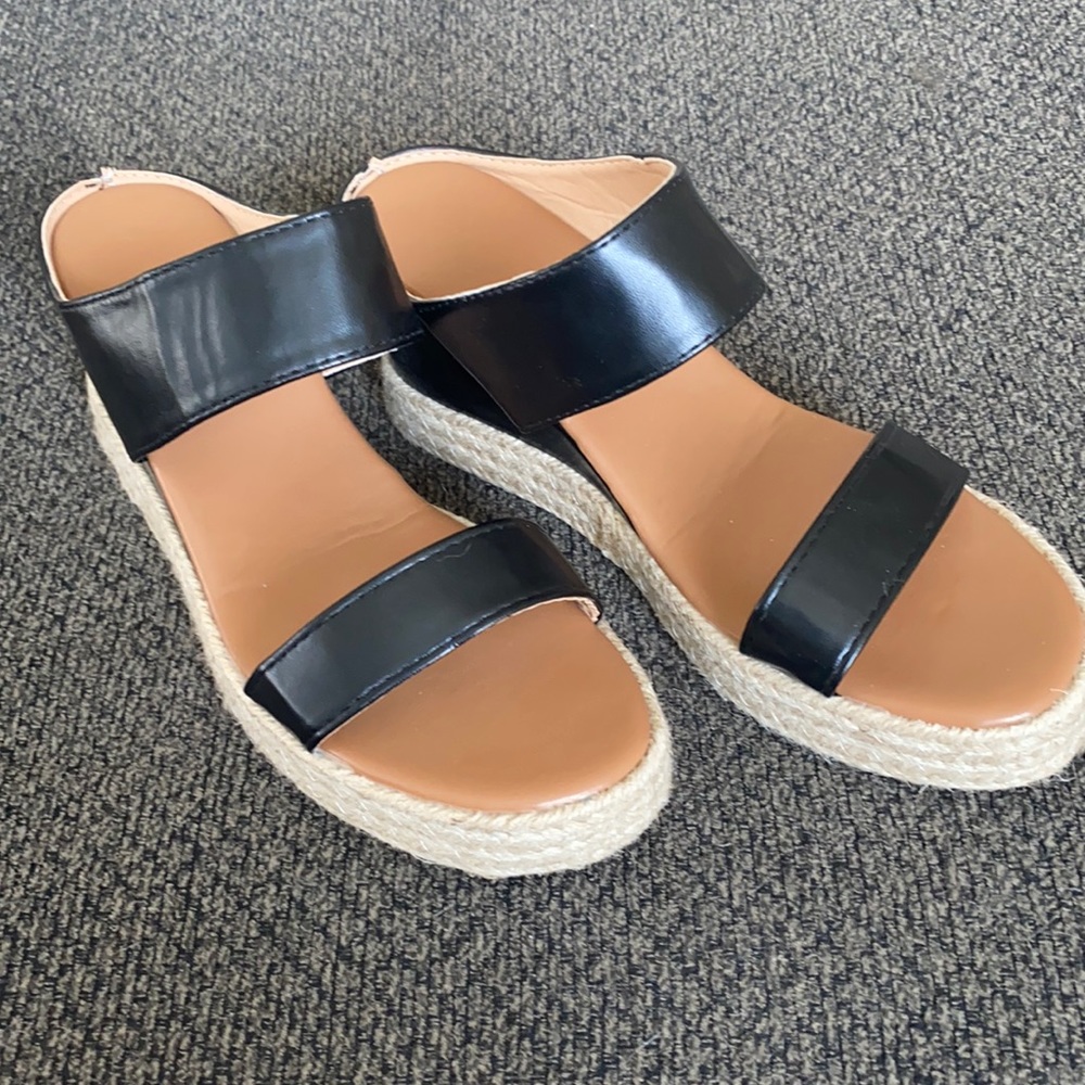 NWOT leather upper espadrilles